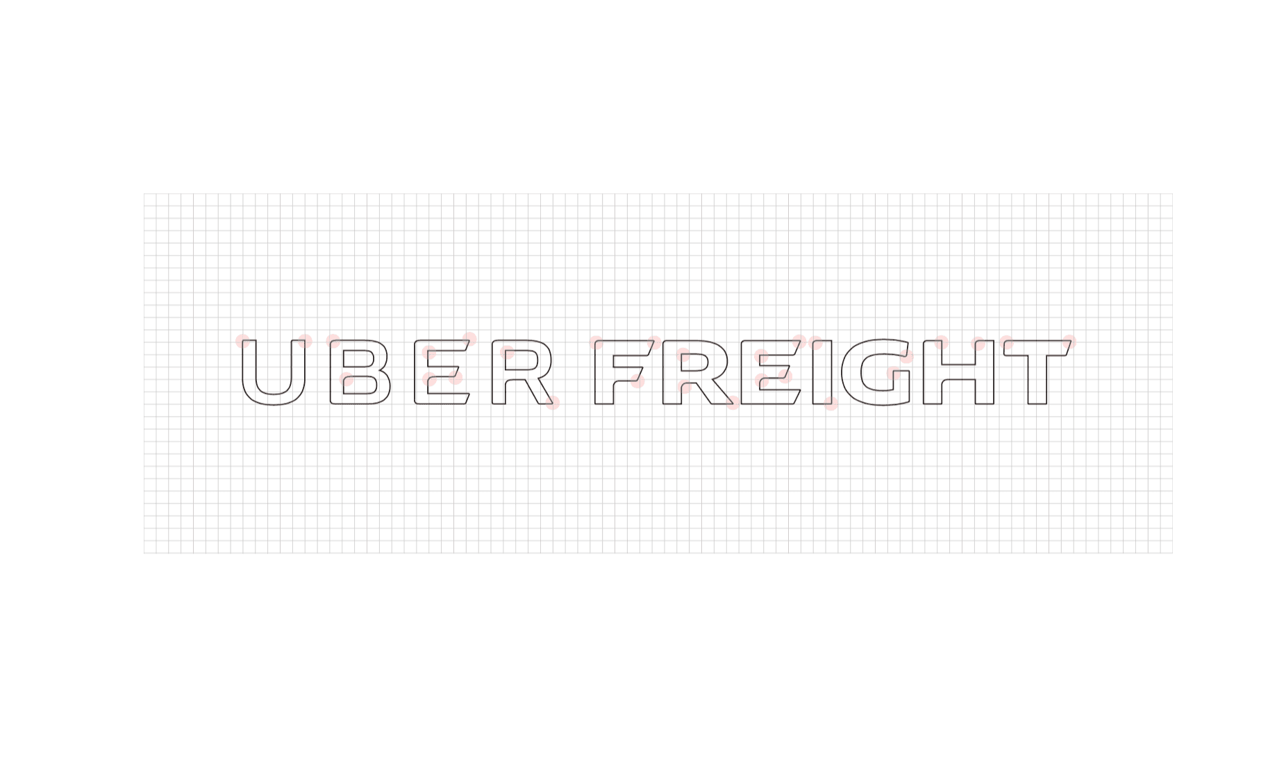 Wordmark construction — the Uber Freight logotype on a precision grid